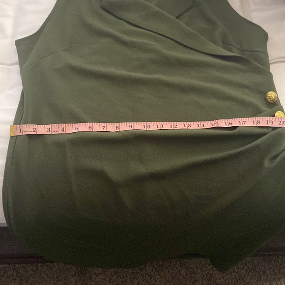 Military Button Faux Wrap Tulip hem dress 2X - Picture 8 of 8